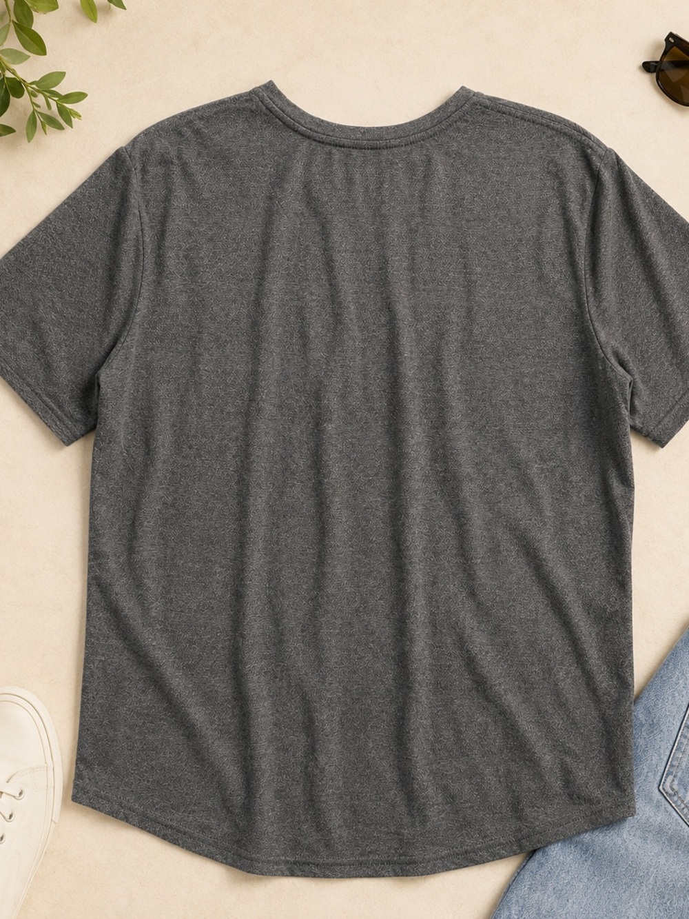 Men's Classic Heather Charcoal Crew Neck T-Shirt